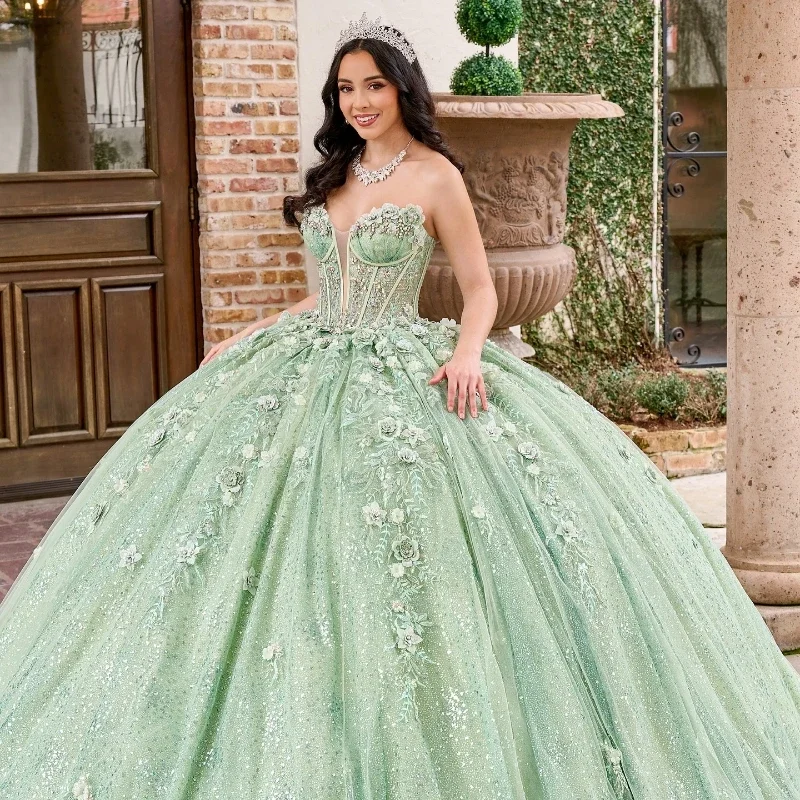 ANGELSBRIDEP vestido De quinceañera verde salvia, vestido De Cenicienta mexicana, vestido De princesa dulce 16, vestido De baile De cumpleaños XV