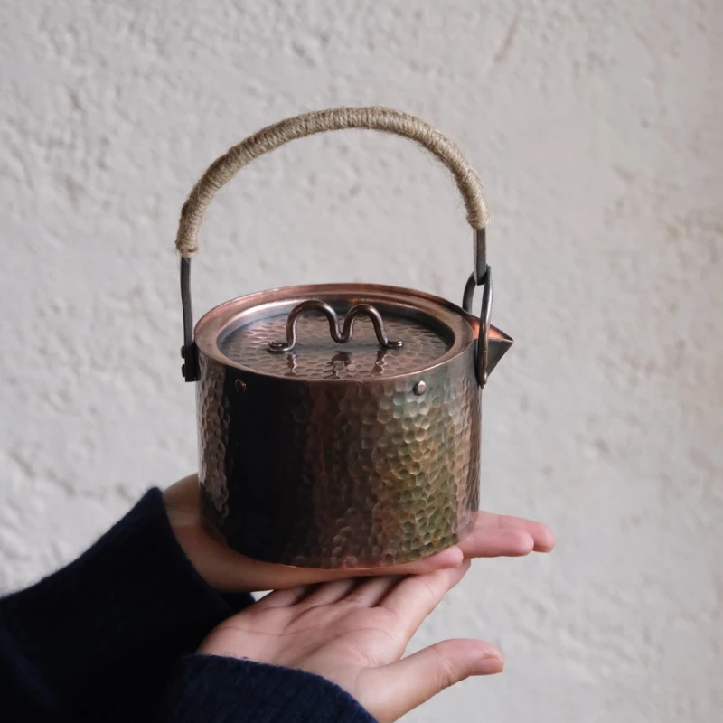 Outdoor camping pure copper teapot, red copper old one, kettle, red copper tea making teapot, picnic cooker