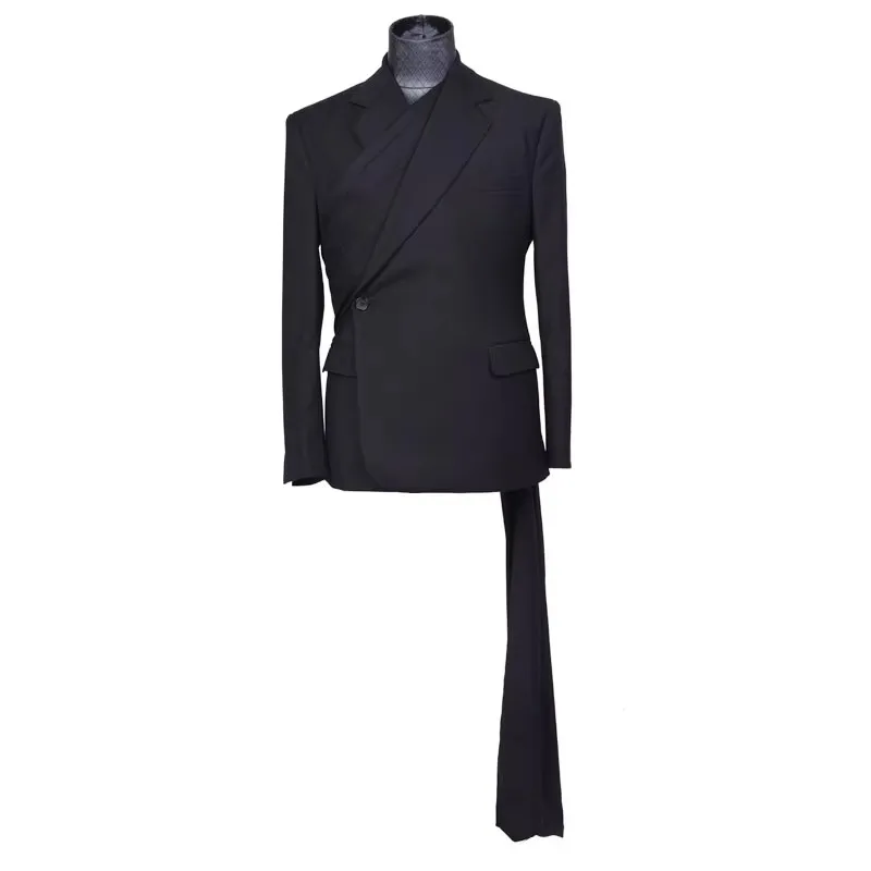 XS-6XL 2026 roupas femininas masculinas design original personalizado fita preta lazer terno casaco plus size costomes
