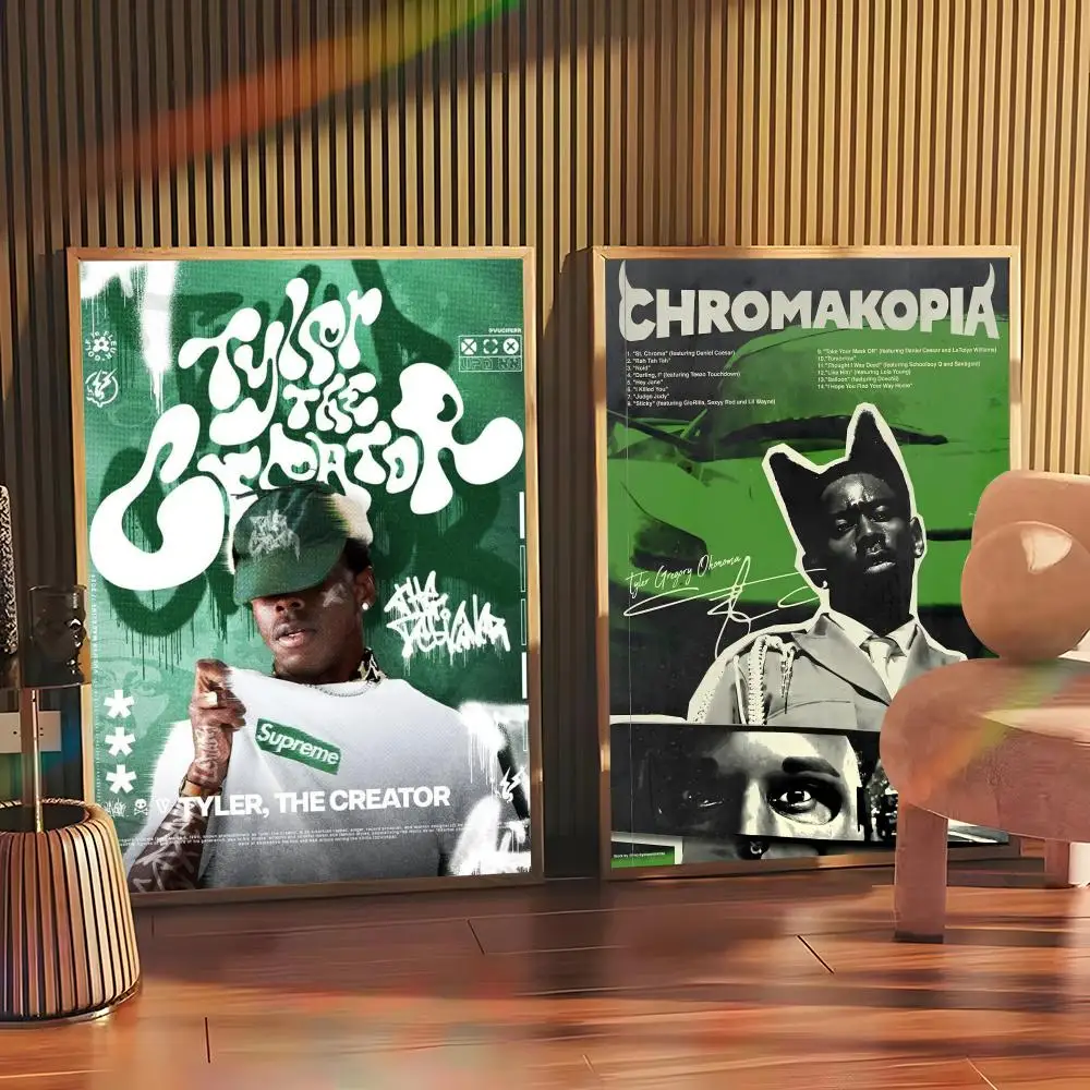 ملصق مغني الراب T-Tyler The Creator ملصق مثالي ذاتي اللصق مصمم لمساحات تناول الطعام في المكاتب المنزلية #3