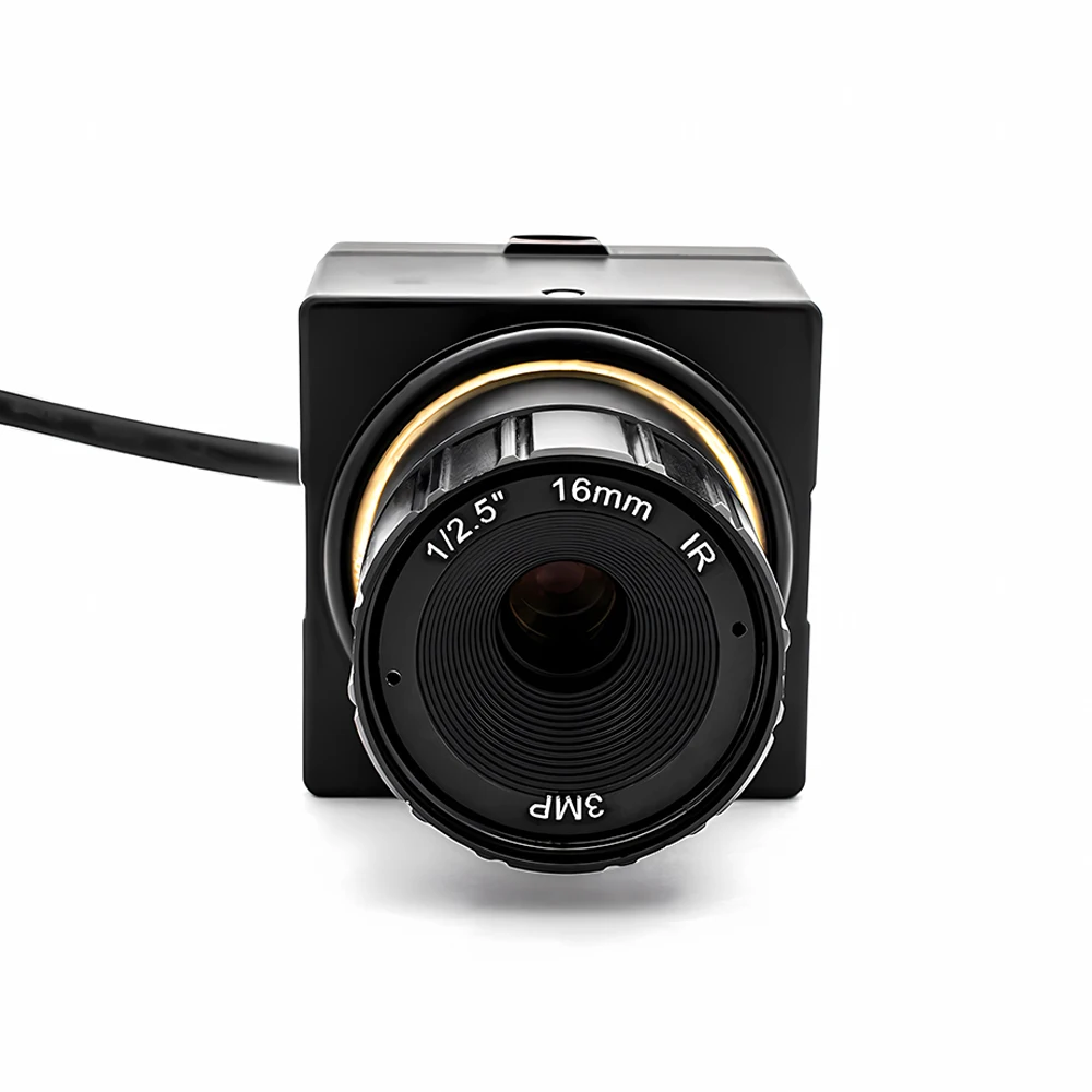 Câmera USB de alta velocidade WGWK 1080P HD MJPEG 60FPS UVC Plug Play Webcam com 16mm 21 °   Lente CS para sistema de visão de máquina de balanço de golfe