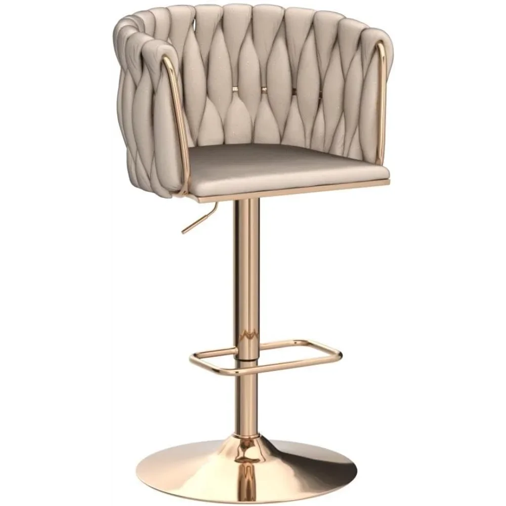 

Bar Furniture, Velvet Swivel Bars Stools Set of 4, Adjustable Counter Height Bar Chairs with Woven Bar Stools for Kitchen Island