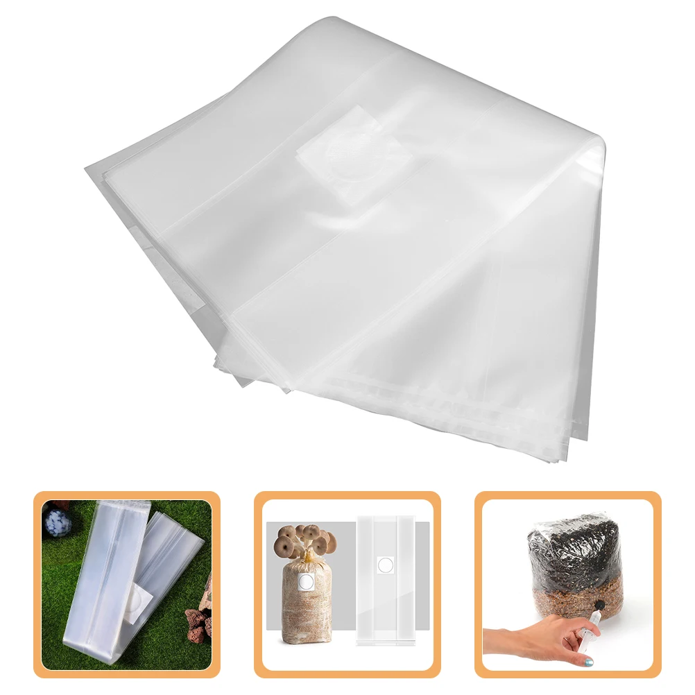 

20pcs Mushroom Cultivation Grow Pouches Polypropylene Breathable Patch Indoor Mushroom Growing Kits Substrate Bags