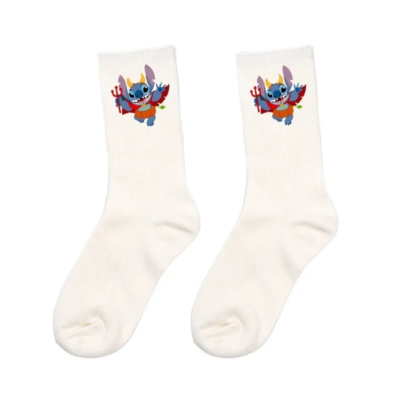 Calzini Disney Stitch Calzini per bambini adulti in cotone traspirante morbido e confortevole stile medio per studenti di Halloween Quattro stagioni