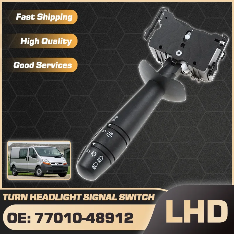 Turn Signal Headlight Switch For Renault Trafic  MK2 Espace Laguna Nissan Primastar Opel/Vauxhall Vivaro 2001-2007 77010-48912