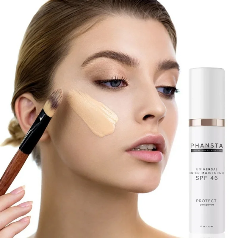 

PHANSTA Tinted Moisturizer SPF46 Lightweight Color Facial Cream Daily Hydrating Brightening Non-Greasy Sun Protection Skin Care