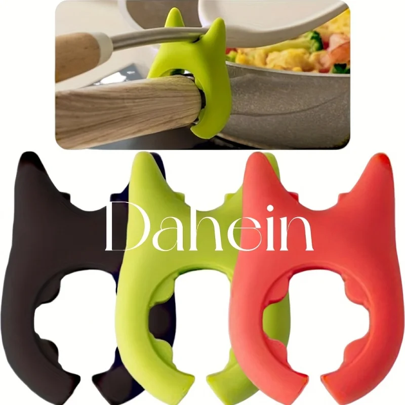 1 Silicone Scraper Holder, Heat-Resistant Pot Clamp Holder, Flexible Kitchen Cooking Spoon Clamp Holder, Non Food Contact