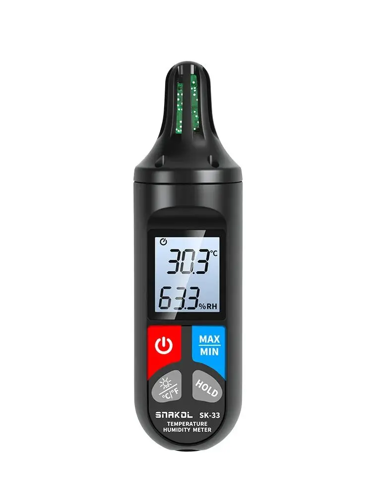 Termometr cyfrowy z higrometrem SK33 -10 ℃ -60 ℃   Wewnętrzny czujnik temperatury i wilgotności z podświetleniem, higrotermograf — zdjęcie 2