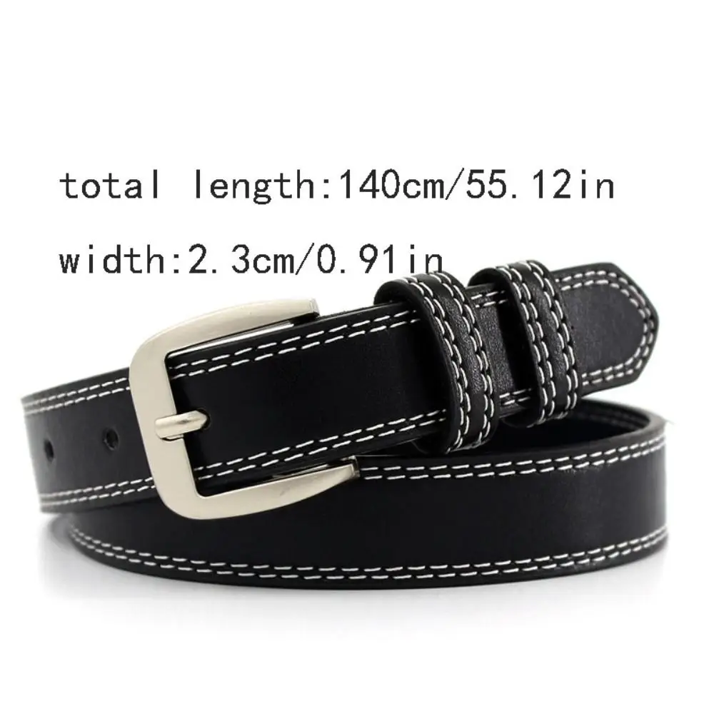 الكورية نمط المرأة حزام بنطلون الديكور مربع مشبك حزام جلد كل مباراة خمر دبوس مشبك حزام الإكسسوارات #5