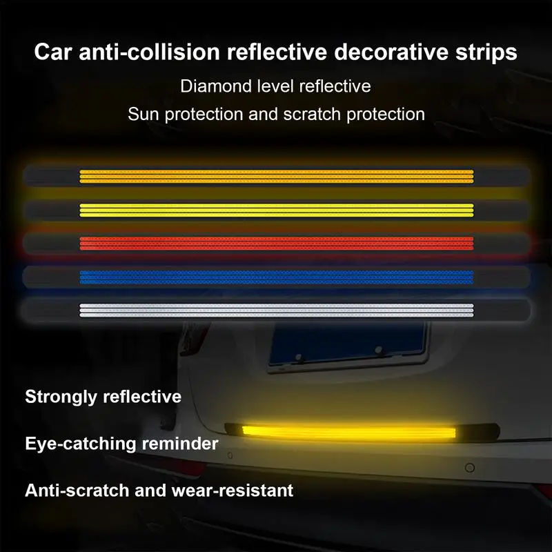 

Защитная полоса для заднего бампера автомобиля, автомобильная полоса для дверного бампера из ПВХ, износостойкая, Противоударная, Светоотражающая наклейка на багажник