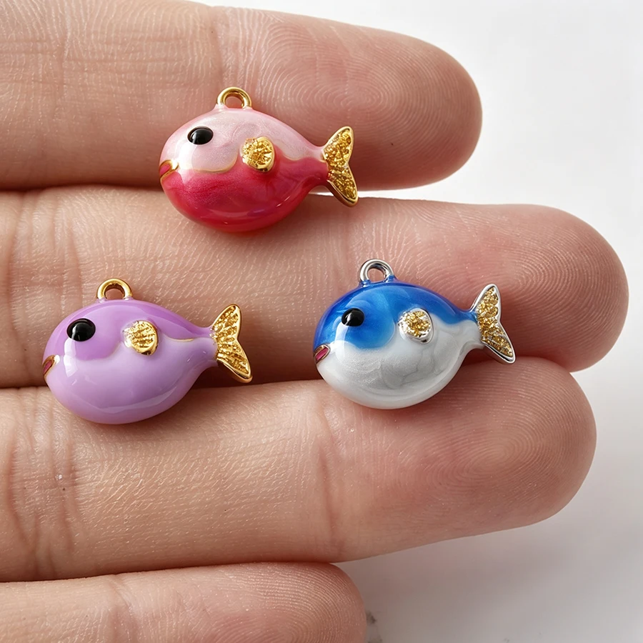 3Pcs Stainless Steel Boho Sea Animal Dolphin Cute Candy Pendant DIY Bracelet Making Punk Sports Table Tennis Pendentif Jewelry