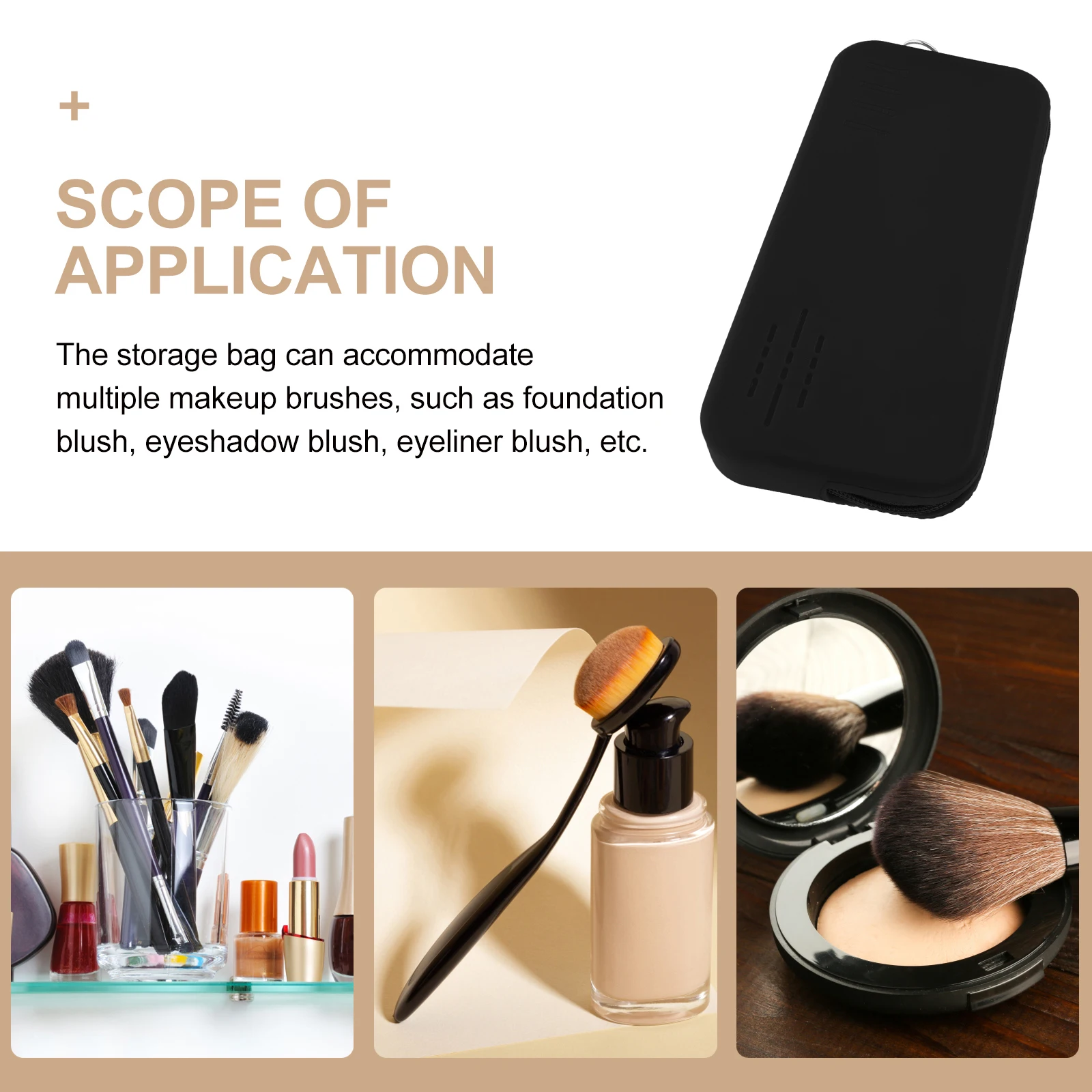 

Silicone Storage Bag Makeup Brush Travel Holder Brushes Holders Cosmetics Case Pouch