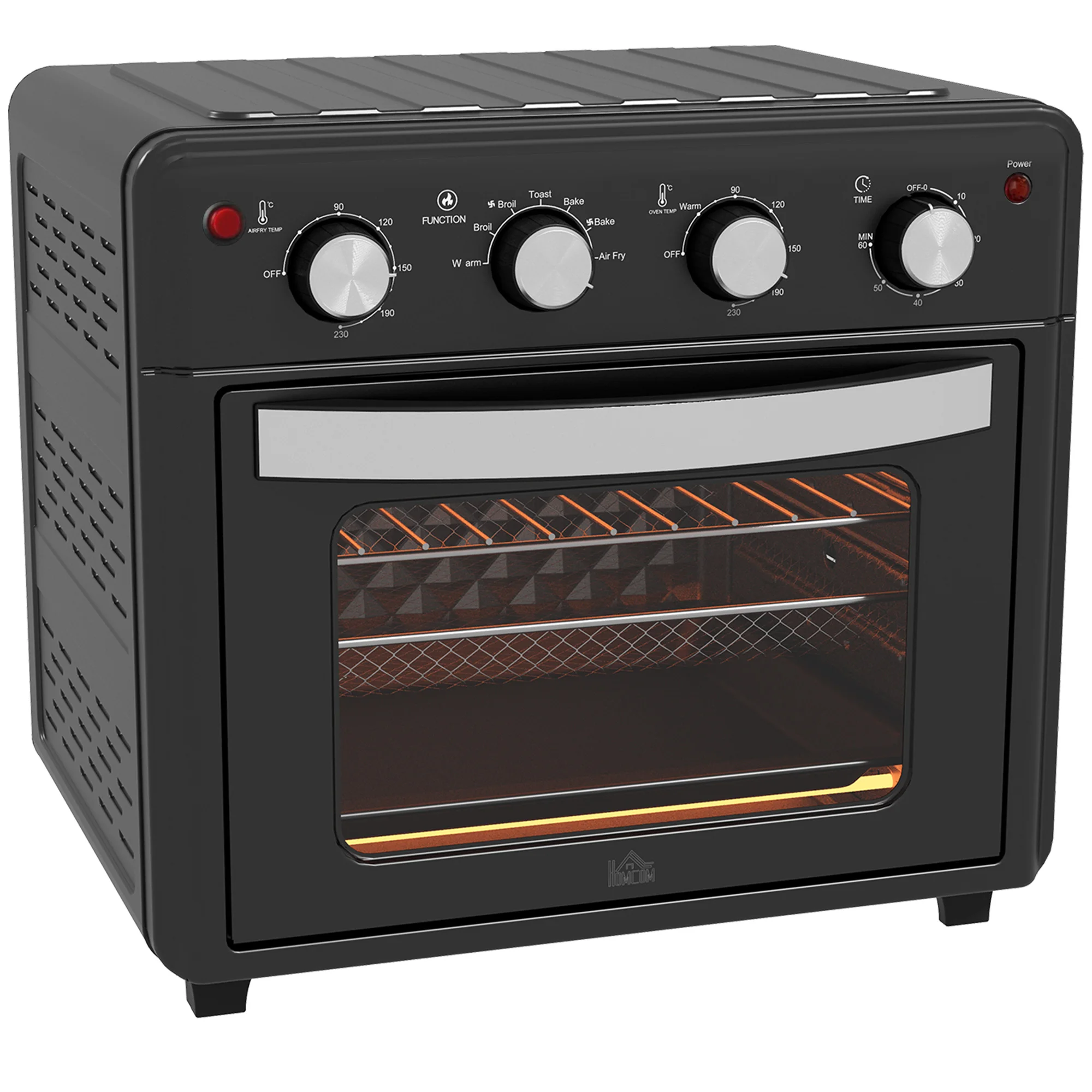 Homcom multifunctionele elektrische tafeloven 30L 1600W 43X39X39Cm zwart