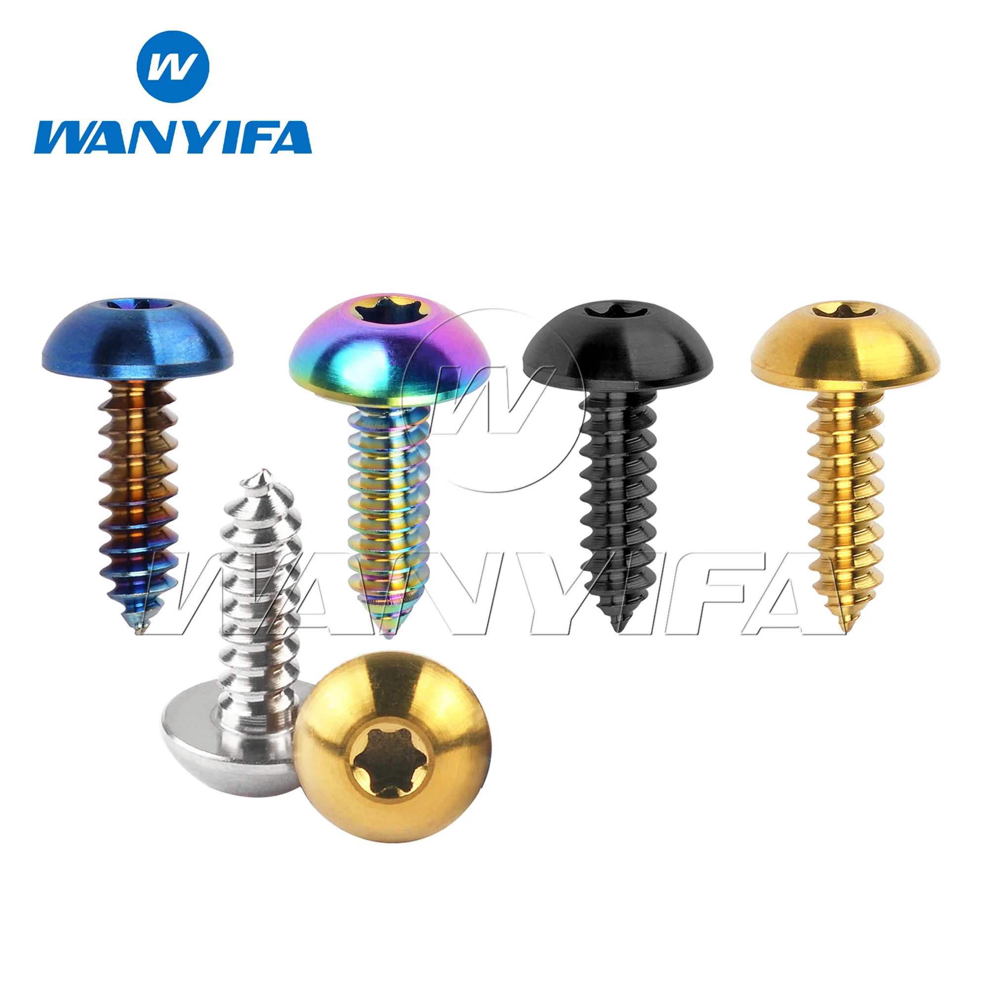 Wanyifa Titanium Alloy Bolt M5x17mm Suitable For Motorcycles And Bicycles Self-Tapping Pan Head Bolt(Customization Available)