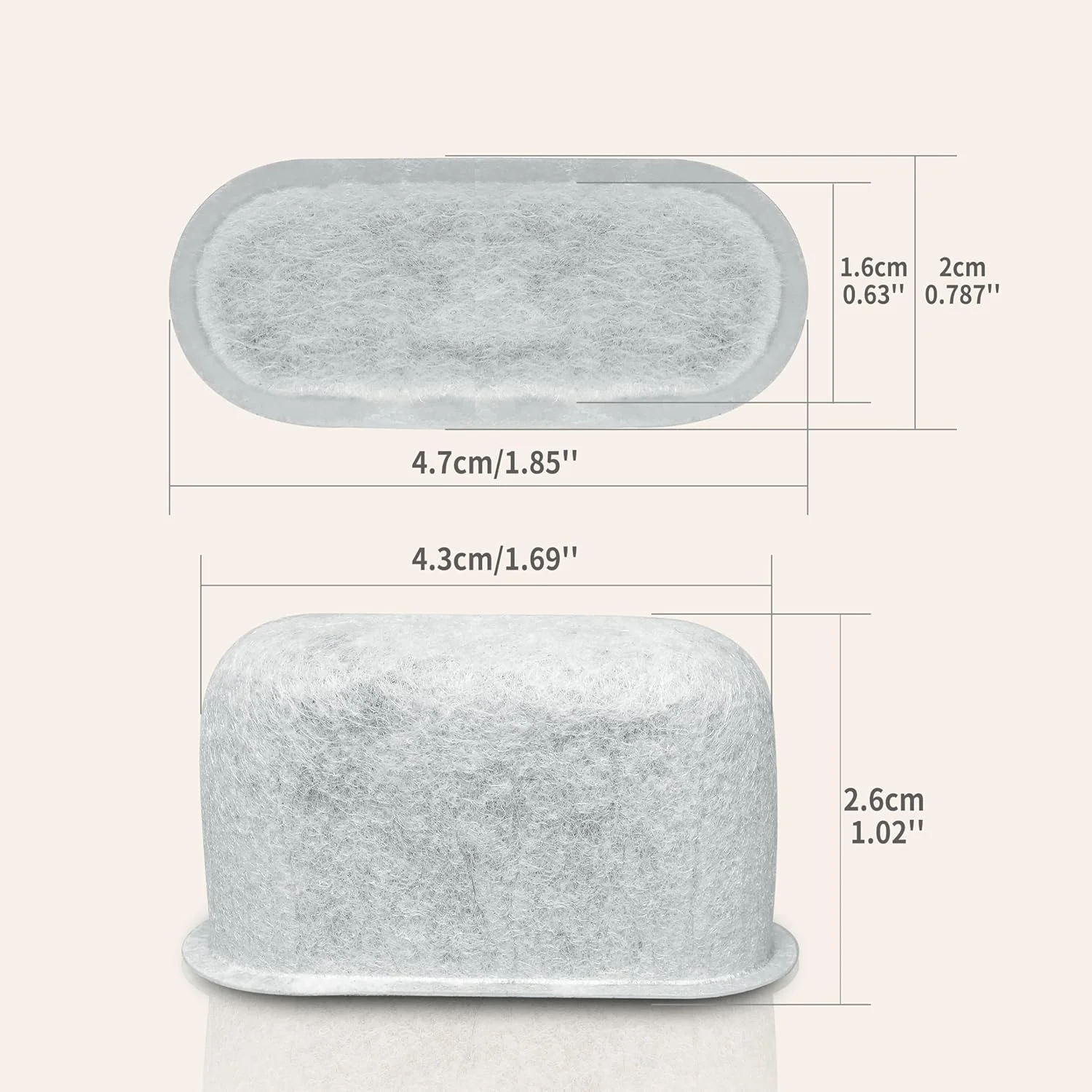 Replacement Charcoal Coffee Filters for Cuisinart Coffee Machines, Coconut Shell Activated Carbon Filters, Improve Coffee Flavor