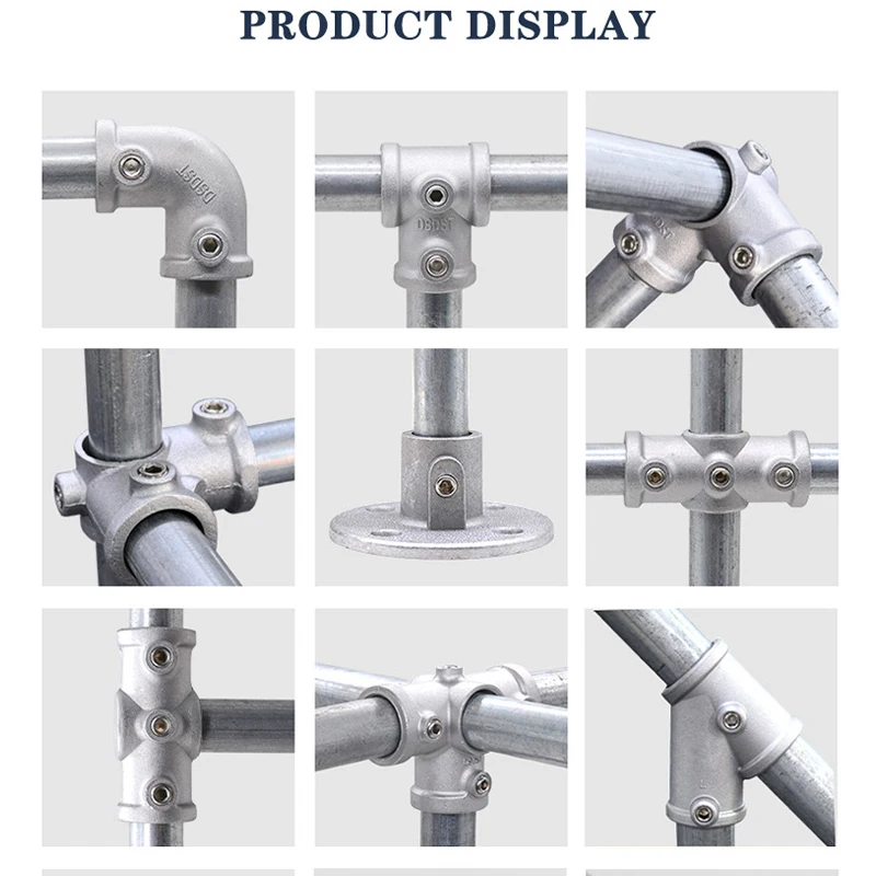 3\4" Pipe Fitting Connector Aluminum Alloy Steel Circular Pipe Connector Elbow Corner Frame Fasteners DIY Pipe Connector