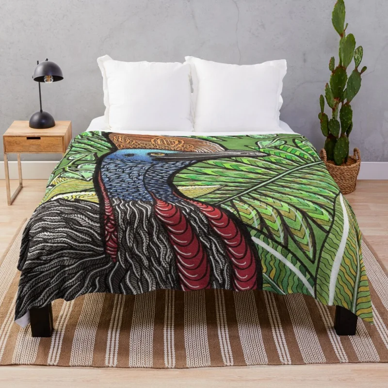 Cassowary Throw Blanket Woven Blanket Throw And Blanket Microfiber Blanket 5 sizes/200x180cm