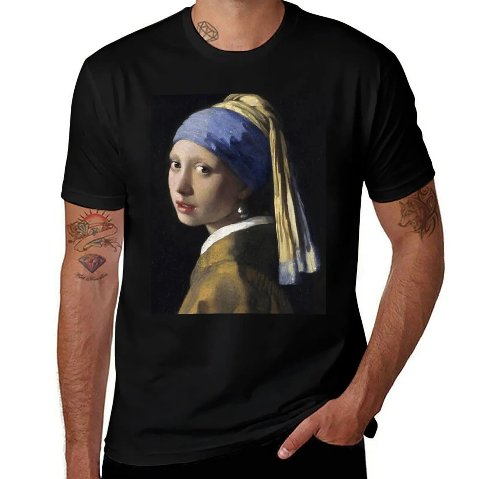 The Girl With The Pearl Earring T-Shirt Breathable Workout Short Sleeve Top T-Shirt