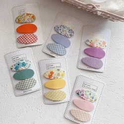 3 stücke Candy Farbe Baby Haarnadeln Süße Mädchen Haar Clip Stirnband Kinder Nette Floral Print Metall Mode Haar Zubehör Ornamente