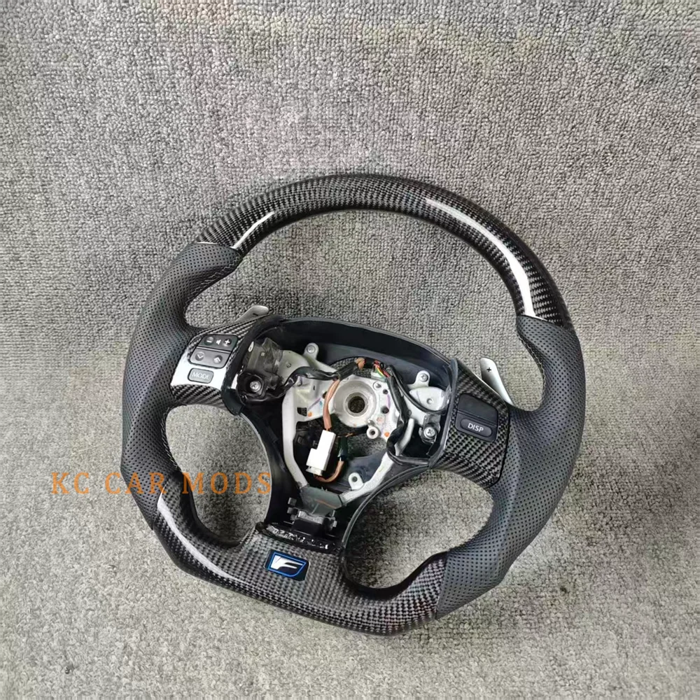 

Customized black carbon fiber leather steering wheel for 2006 2007 2008 2009 2010 2011 Lexus IS