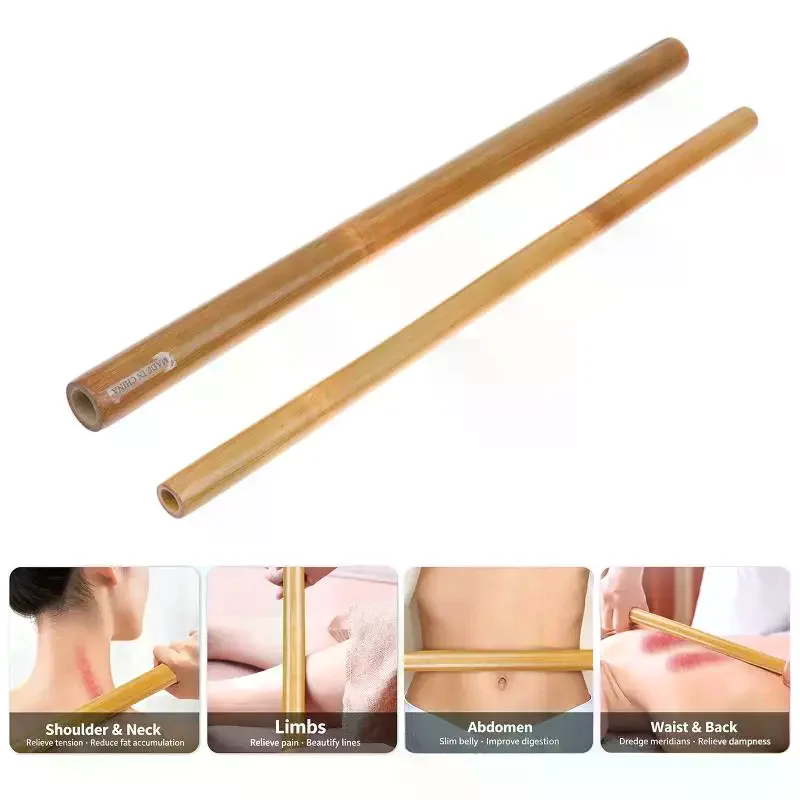1Pcs Wood Therapy Gua Sha Massager Natural Bamboo Massage Sticks Muscle Pain Relief Maderoterapia Scraping Tool