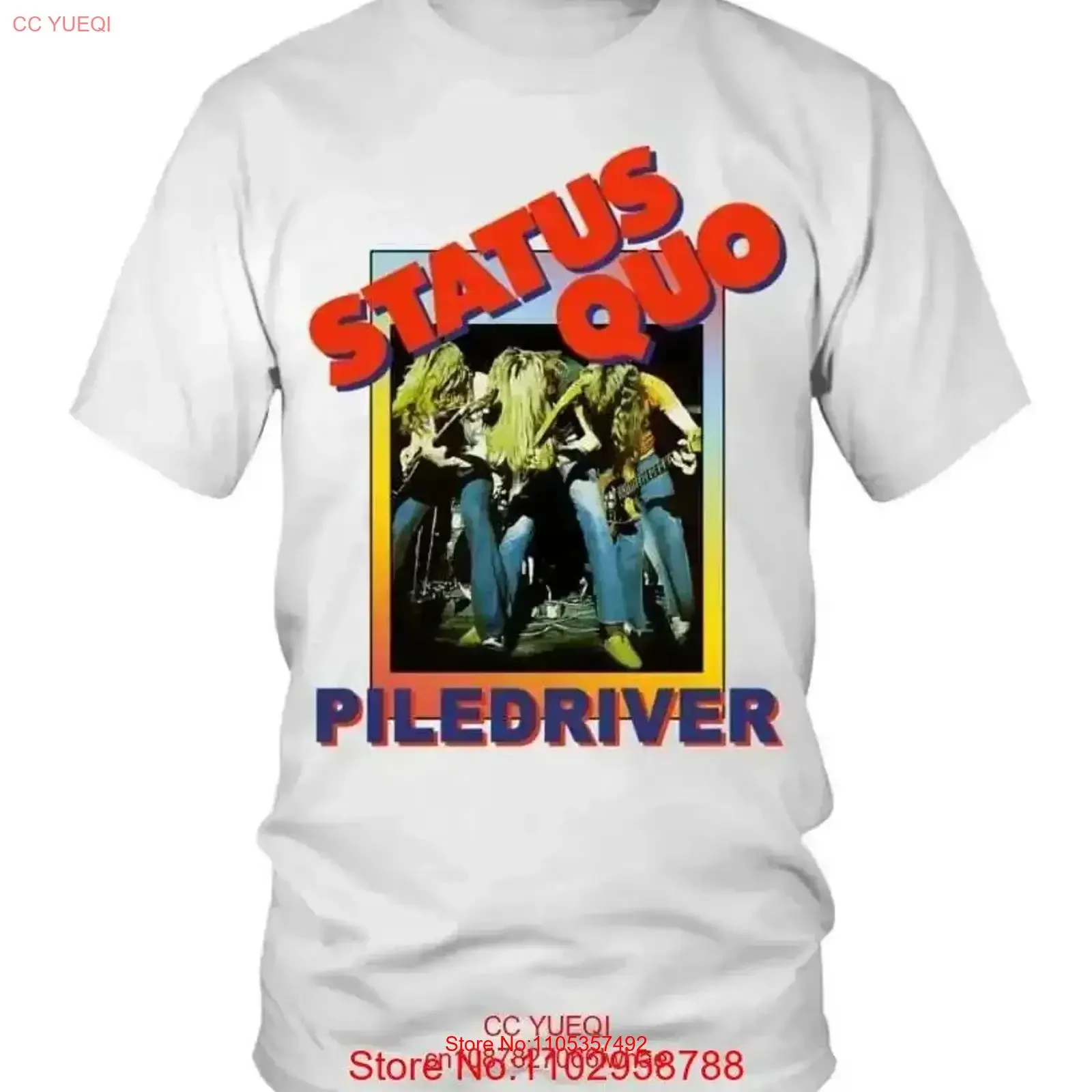 Camiseta RK70S 472 WT STATUS QUO PILEDRIVER, Tallas S-5XL, Vintage, Lavada, Suave, Informal, Gráfica, Unisex, Elástica, Cómoda