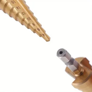 HSS gerade geriffelte Pagode Stiefmaschinenbohrer, Hex Shank, Remar-Bit, Titan, Holz, Metallloch, 3-12, 4-12, 4-20 mm, 3pcs 6 Hauptverkaufsbrillen 4 Grad - №3