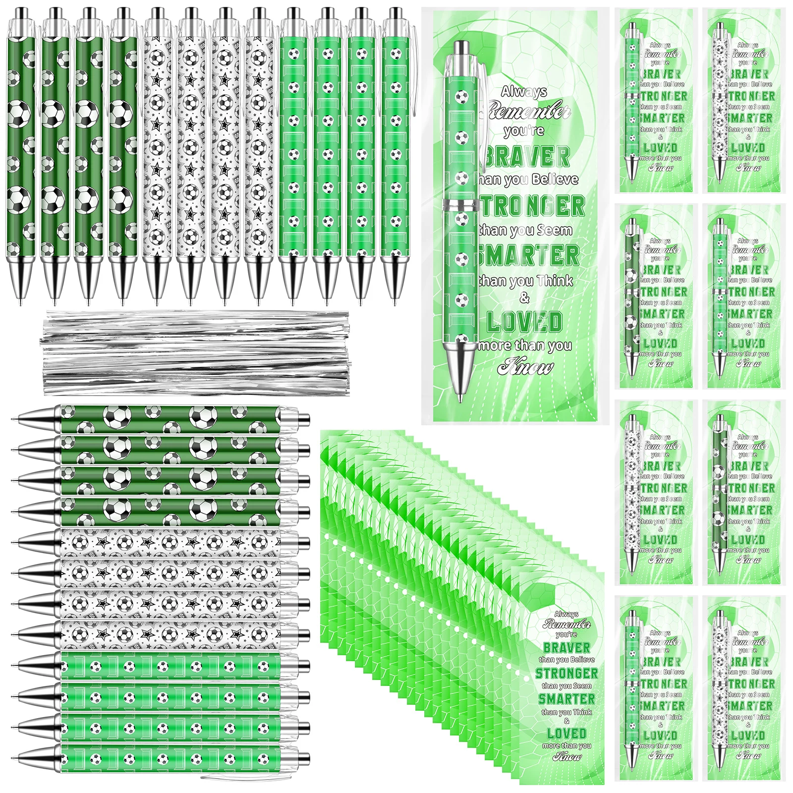 

24 комплекта футбольных ручек, сувениры для вечеринок, футбольные канцелярские принадлежности, шариковые ручки и карты для мальчиков и девочек, команда для взрослых