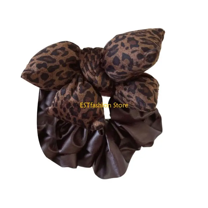 Y5GC Compact Leopard Pattern Hair Clip Cloth Fabric Hairband 13cm Length Barrettes For Everyday Fashionable Hairstyling