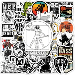 Music Band Stickers Guitar Bass Drum DIY Kids Toy Gift Decal for Phones Laptops Bottles Luggage Decorative Waterproof Rock Roll