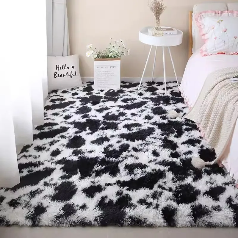 New Leopard Pattern Area Rugs Fluffy Carpets Indoor Plush Rug for Bedroom Living Room Anti-Skid Rectangular Rug for Kids Room