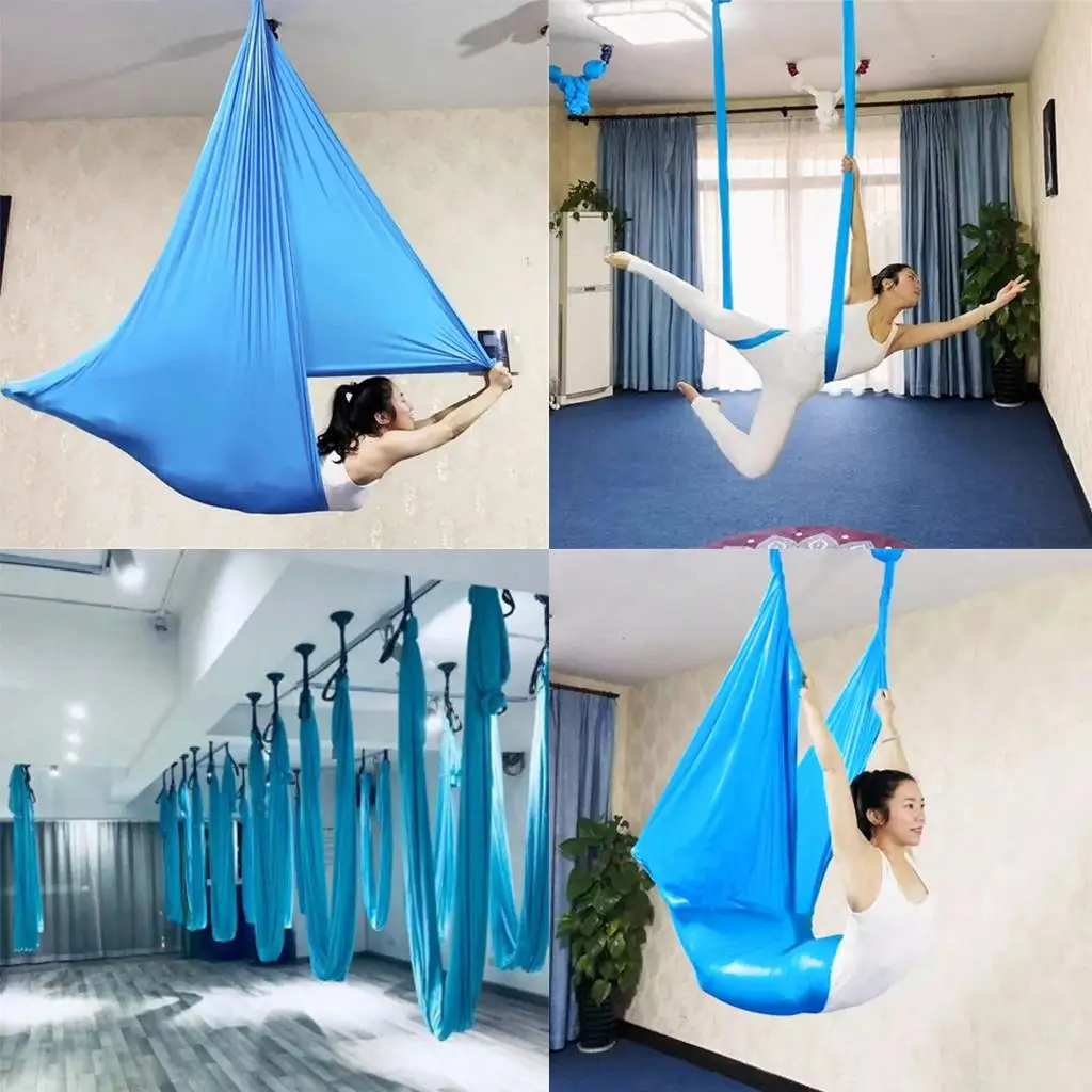 Elastic Silk Flying Yoga Hammock Fabric Two-way Stretch Trapeze Sling for Home Yoga Dance Studio
