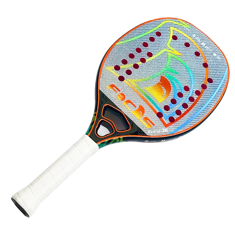 Gaivota-Fonas Beach Tennis Racket, 2023, Bullock Prata Kevlar, Vermelho, EVA28 Buraco, Limitado, Pré-Venda