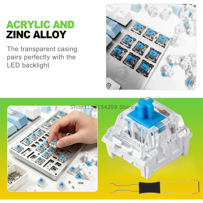 50Pcs Keyboard Switch Keyboard Clicker Key Replacement 3 Pin Tactile Switch 2 FOR KA Plastic For Electrical Equipment Tools