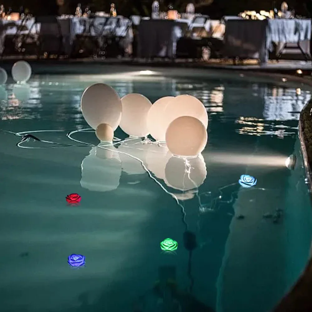 

4pcs Decoration, Rose Design Light For Garden Yard Rose Design Light Patio Decor, Night Lamp Valentine'S Day Gift