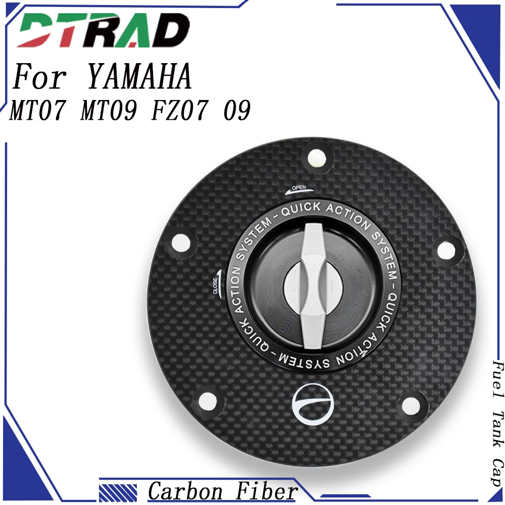 For YAMAHA MT07 MT09 FZ07 09 MT10 MT03 FZ-10 FZ-03 Carbon Fiber Quick Action Gas Fuel Filler Cover Keyless Petrol Tank Caps