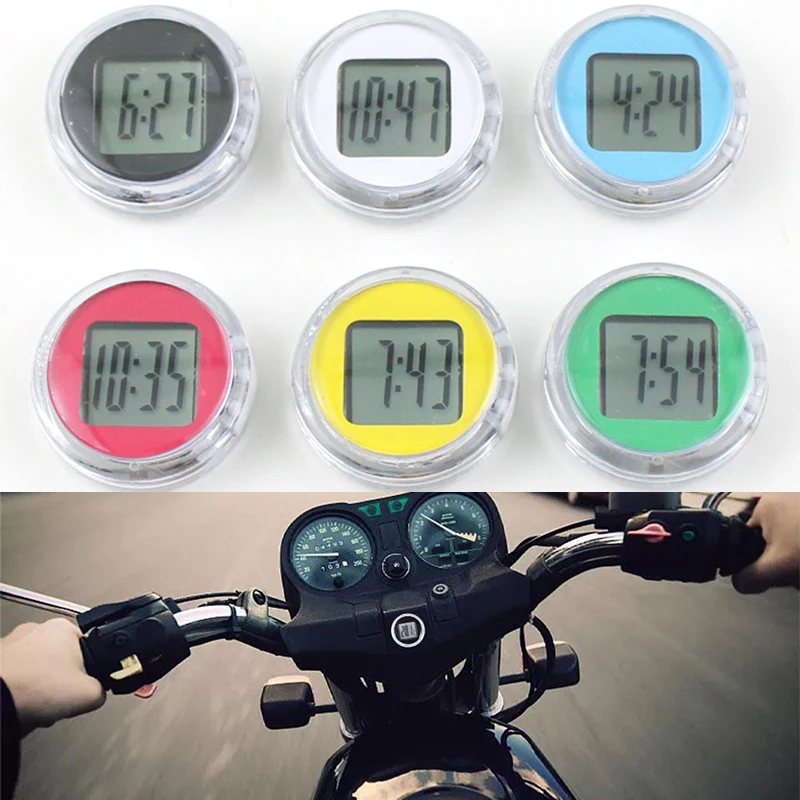 Motorcycle Display Clock Mini Bike Sticky Digital Watch Waterproof Motorcycle Decoration Auto Decor Car Interior Accessories