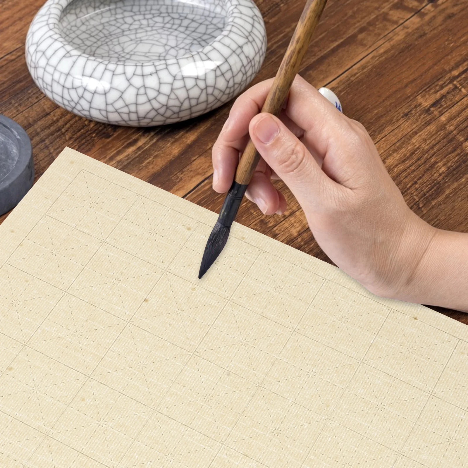

100 Sheets Xuan Paper Calligraphy Grid Daily Lesson Rice Practical Retro Supplies 3cm Thickened Smooth Writing Art Supplies