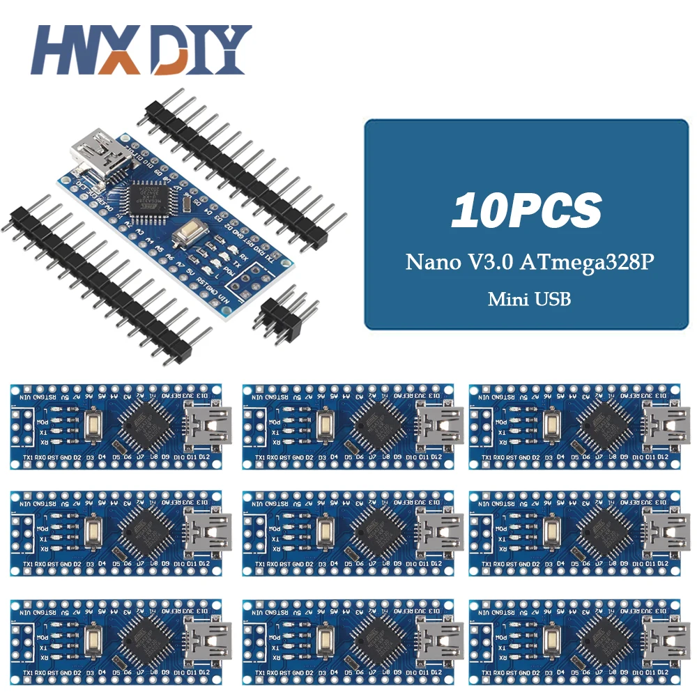 1-10pcs For Nano V3.0 Micro Controller Module ATmega328P Module Nano Board CH340 USB Cable Compatible with Arduino Nano V3.0