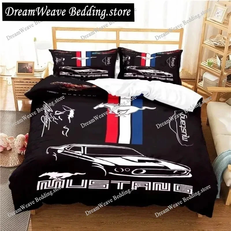 Mustang Car Bedding Set Duvet Cover 3d Bedding Fashion Design Decoration King Duvet Cover Set Double Bed Set Bedding Sets 2