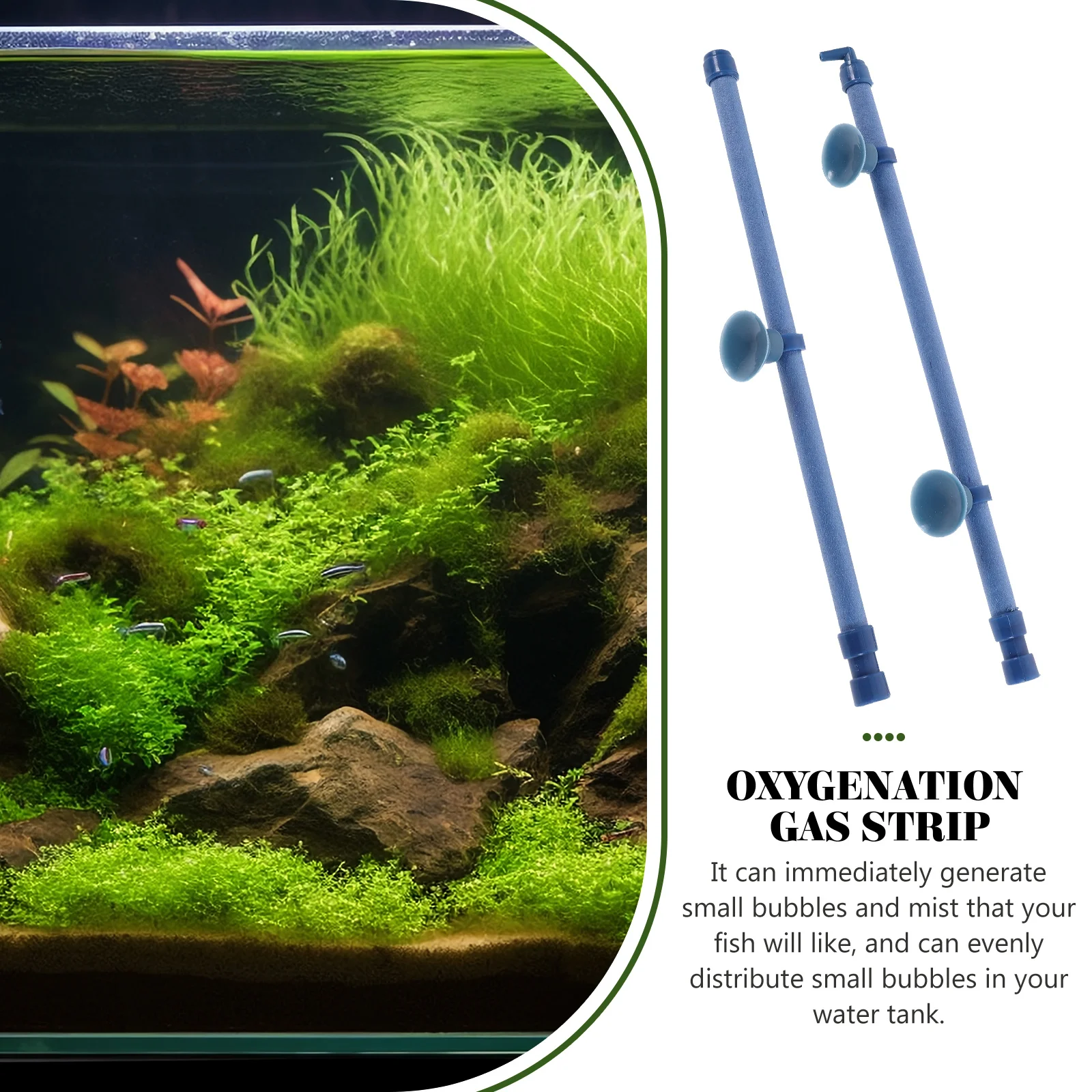 

1Pcs Air Stone Tube 18 Inches Increase Aquarium Fish Tank Bar Suction Cups Connector