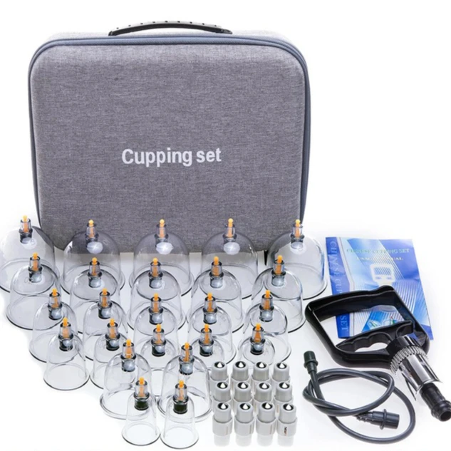 Cupping Relax Set Multiple Sizes of Vacuum Cups with Hand Pump and Detailed Cupping Manual Massage Cupping Set for Massage