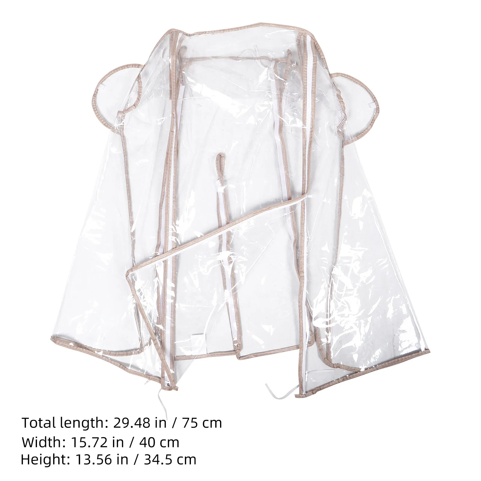 Waterproof Baby Stroller Rain Cover Eva Transparent Windproof Double Install Universal Fit