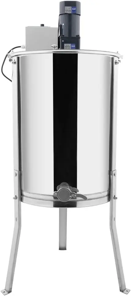 Upgraded Electric 4 Frame Honey Extractor, Stainless Steel Honeycomb Spinner Drum with Adjustable Height Stands