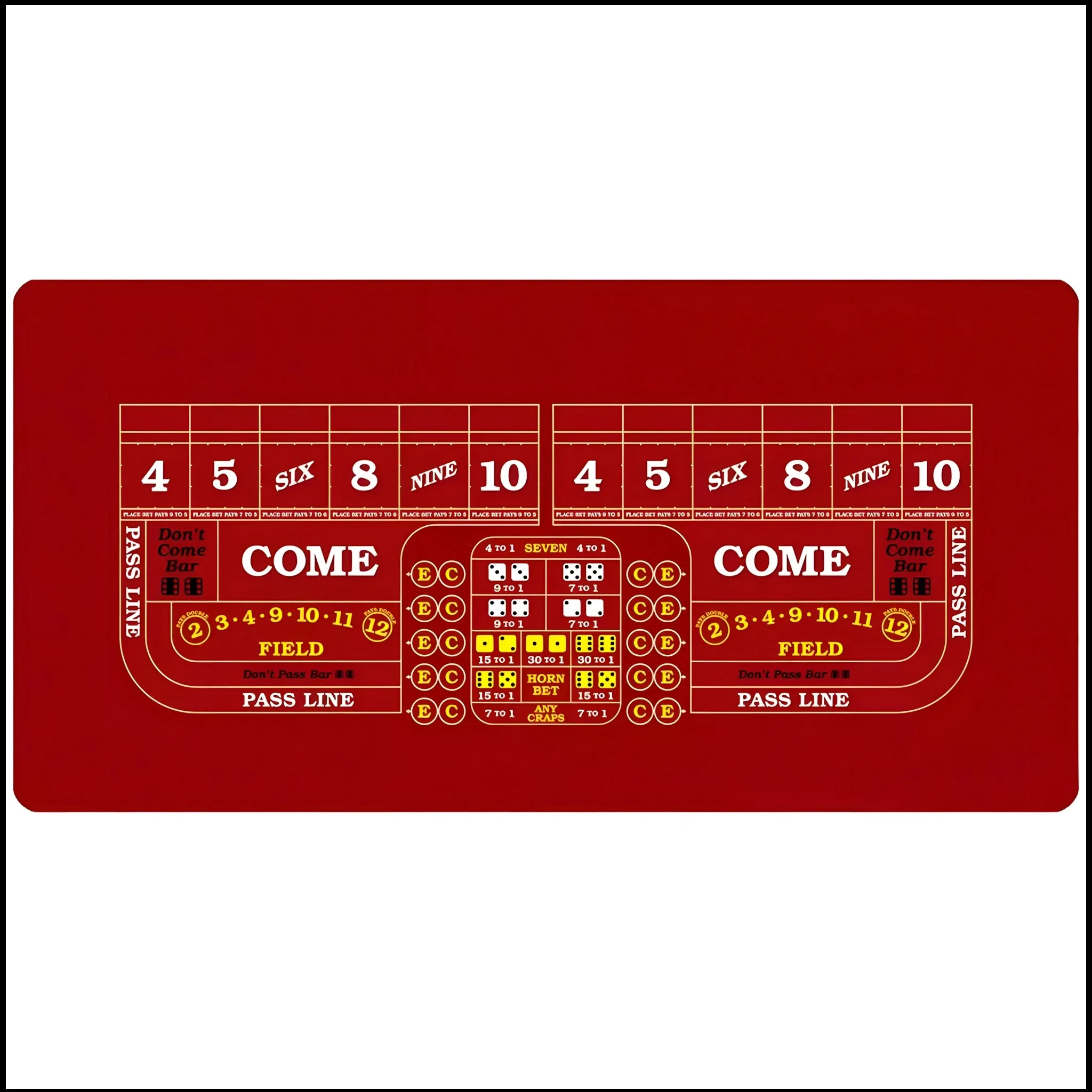 

Red dice game rubber mat specially designed 120x60cm multi-person game anti-slip table mat entertainment accessory