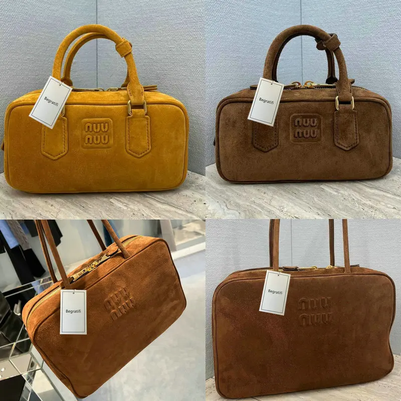 2024 New Autumn And Winter Genuine Leather Suede Series Handbag Retro Women's Bag Luxury Designer Single-Shouldered Travel Bag