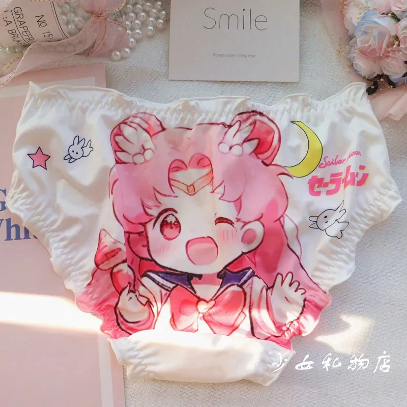 Kawaii Girl Lingerie Panty Underwear Women Panties Heart Cotton Underwear Cute Lolita Cartoon Printed Sexy Anime Brief for Girls