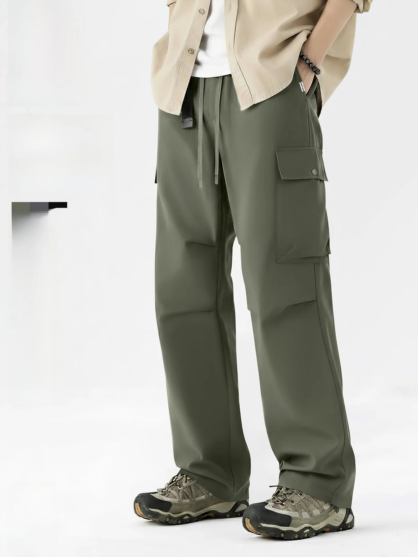 

American Sle Cargo Pants Men's Spring Outdoor Sports Long Pants with kets Workwear Straight Leg Casual Trousers