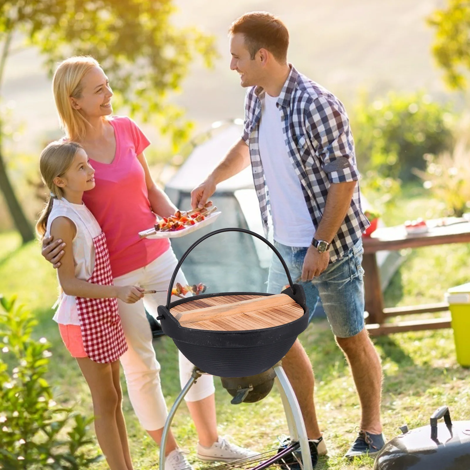 

1 set Single Person Mini Hot Pot Multifunctional Non-Stick Camping Cookware Lightweight Outdoor Saucepan For Hiking Picnic