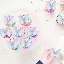 48Pcs Wafer Paper Butterflies for Cake Decor 3D Butterfly Cupcake Toppers Wedding Birthday Baby Shower Party Decoration Supplies